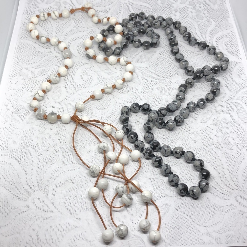 𝅺Curated bundle natural gemstone-stone artisan jewelry necklaces boho statement